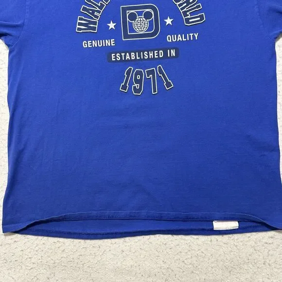 Disney Parks Men's XL Walt Disney World Crewneck Graphic T Shirt 1971 Logo Blue - Picture 6 of 11
